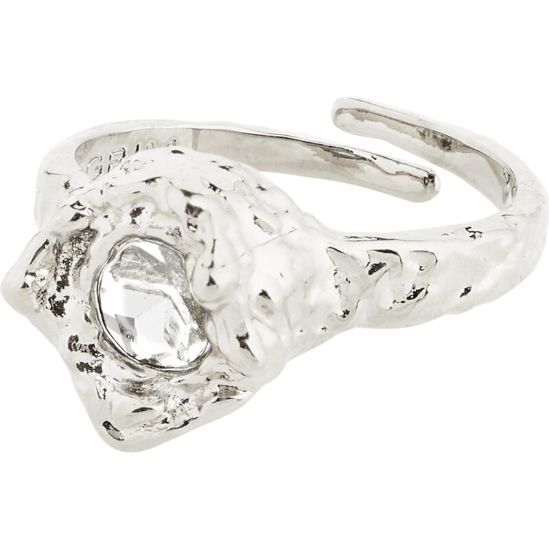 Pilgrim Prsteň Callum strieborná / priehľadná 61014521