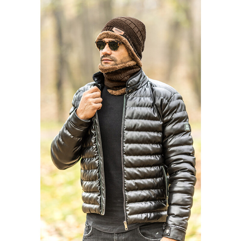 Fashionweek Pánska súprava čepice + komín s kožešinou BE01 61015797