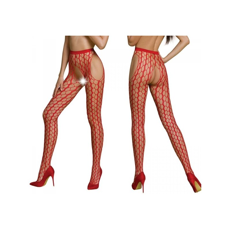 Pančuchy Passion ECO S007 red - stocking 61041103