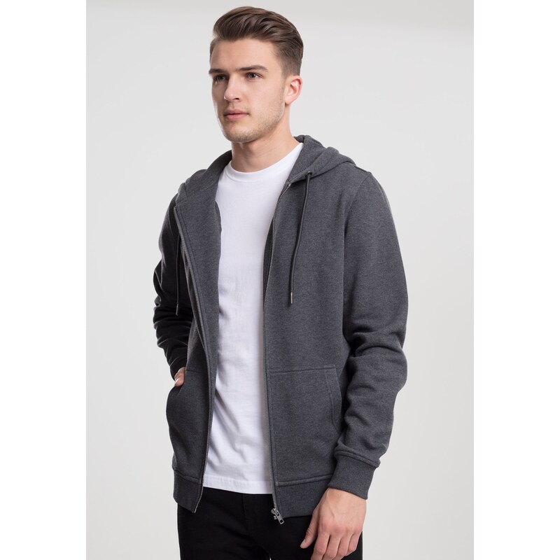 Urban Classics Basic Zipper Hoody Charcoal 50682754