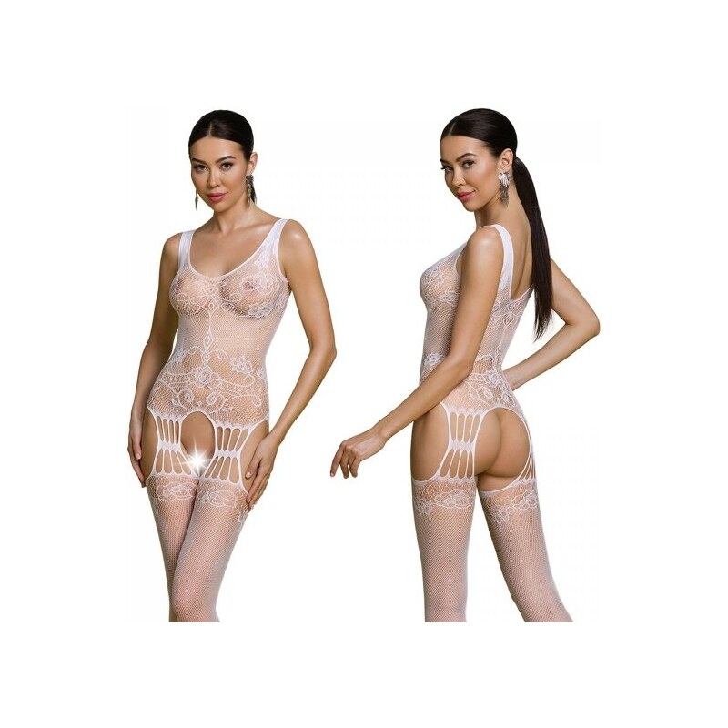 Passion ECO BS009 white - Bodystocking 61041112
