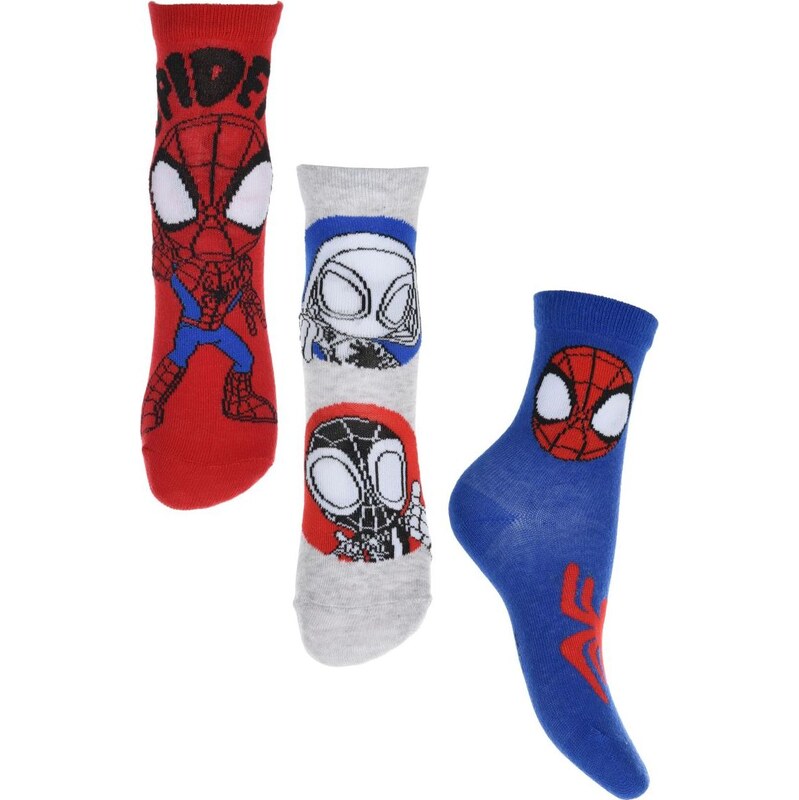 BASIC Súprava troch párov chlapčenských ponožiek Spidey a jeho úžasní 65151294