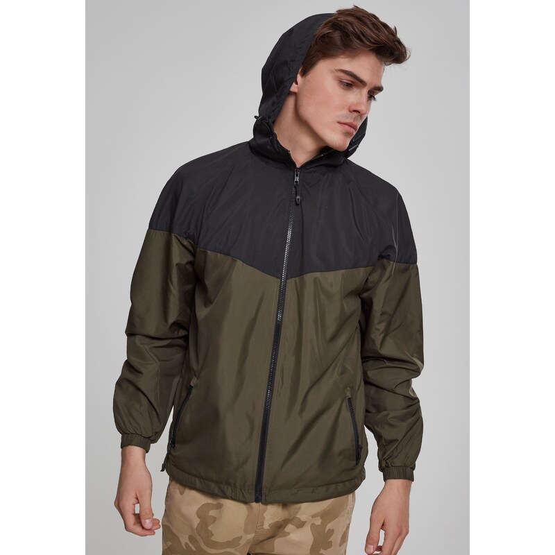 Urban Classics 2-Tone Tech Windrunner blk/darkolive 50680223