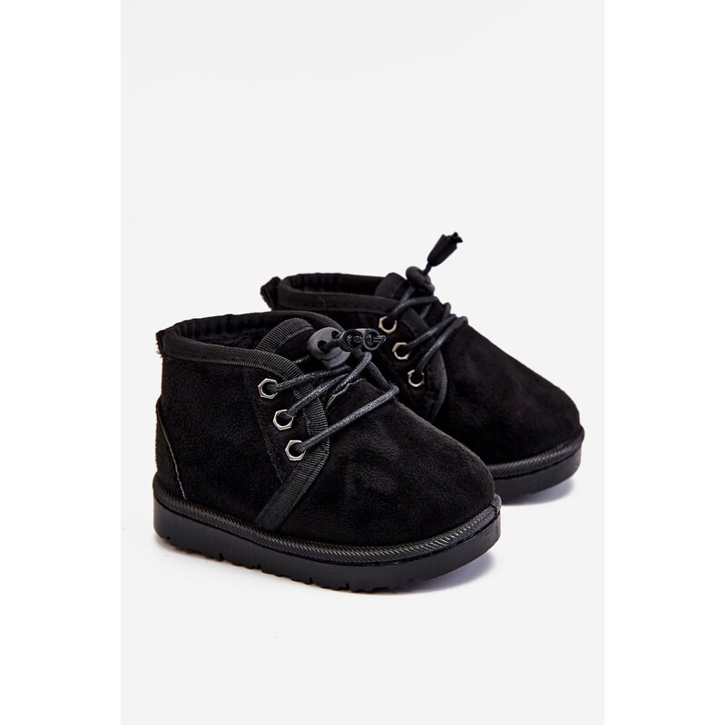 Boto FR1 Detské čipky -Boots Izolované s kožušinovým čiernym 65391092