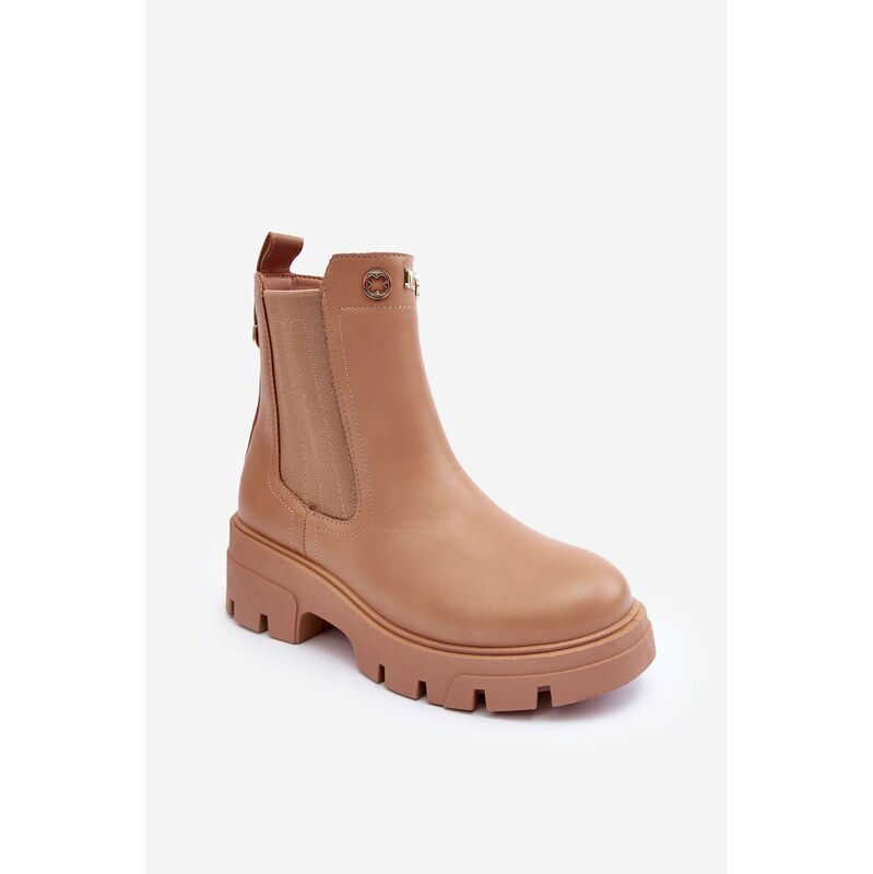 Boto Dámske členkové topánky Chelsea béžové 64630100