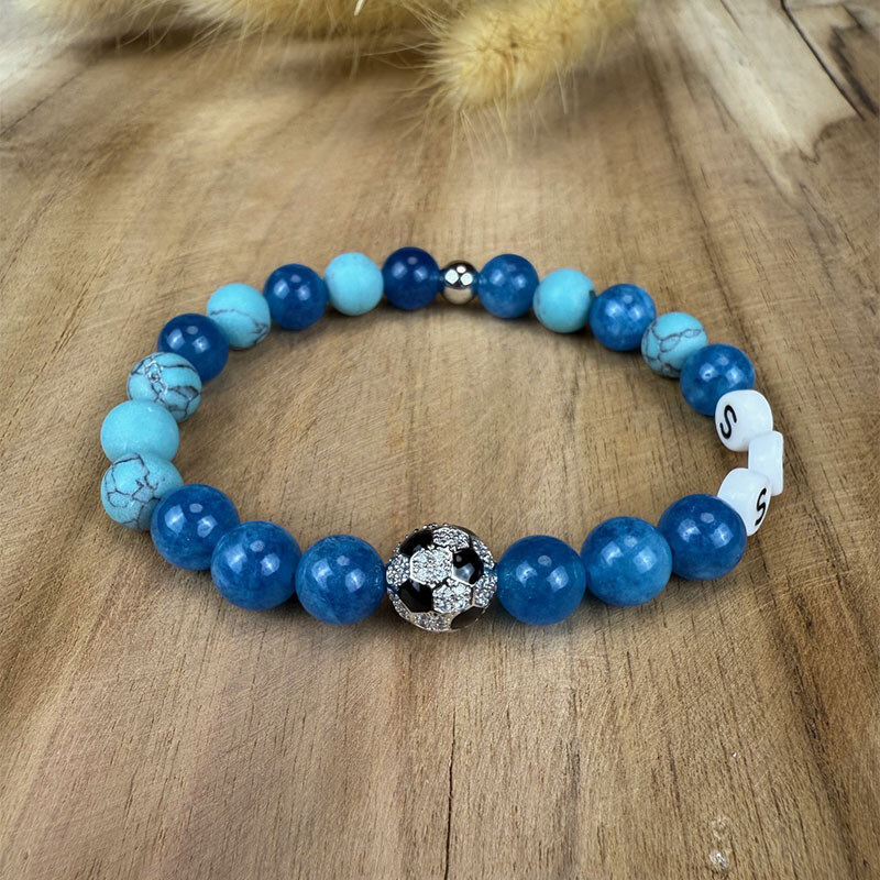 BudNej Minerálny náramok ŠK SLOVAN BRATISLAVA z tyrkysu a jadeitu 50095891