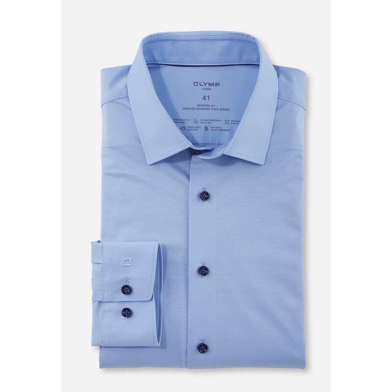 Pánska modrá Flex Jersey košeľa OLYMP modern fit 61061022