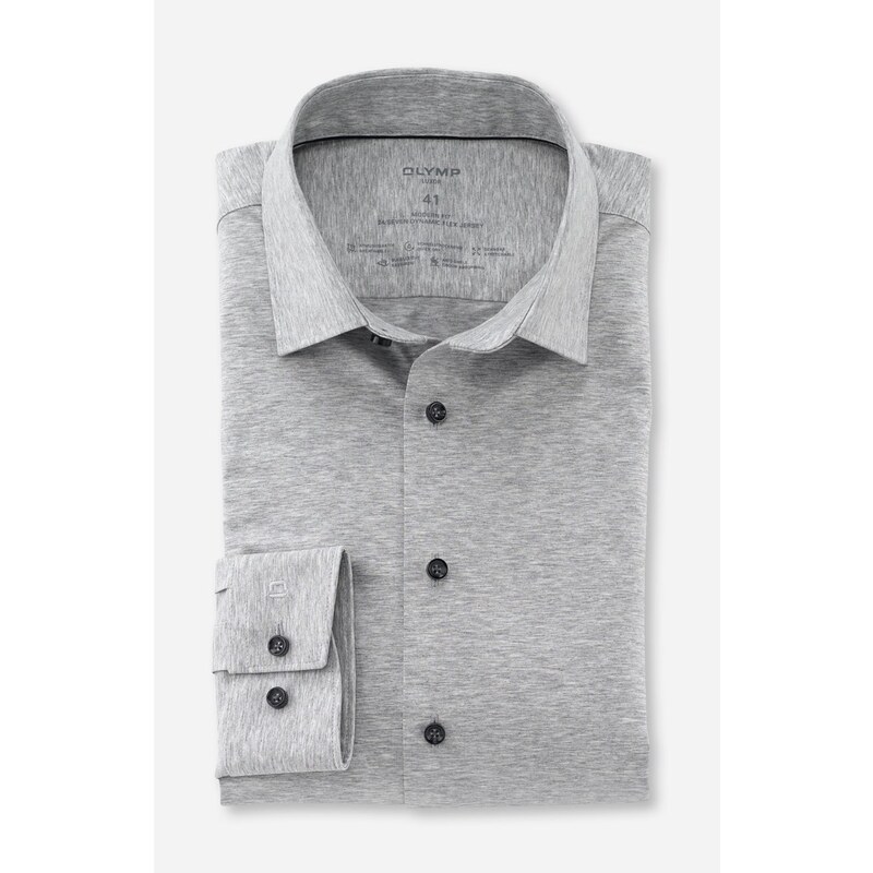Pánska elastická Flex Jersey sivá košeľa OLYMP modern fit 61061032