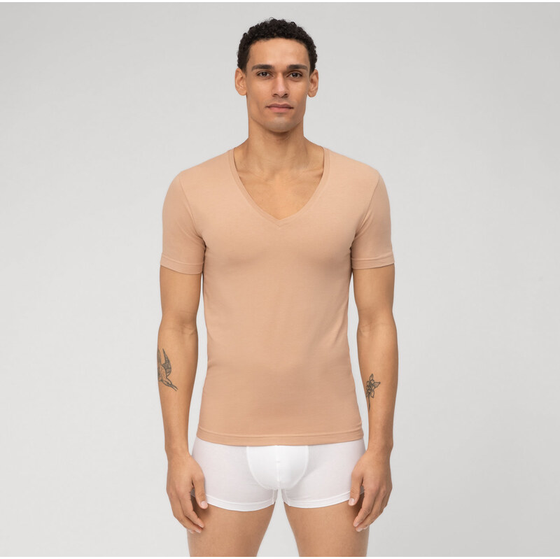 Pánske telové tričko pod košeľu extra hlboký výstrih OLYMP body fit 61061040