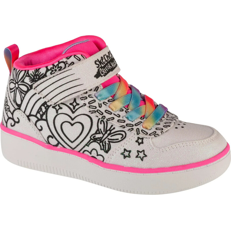 Biele dievčenské členkové tenisky Skechers Sport Court 92 - Color Me 61532483