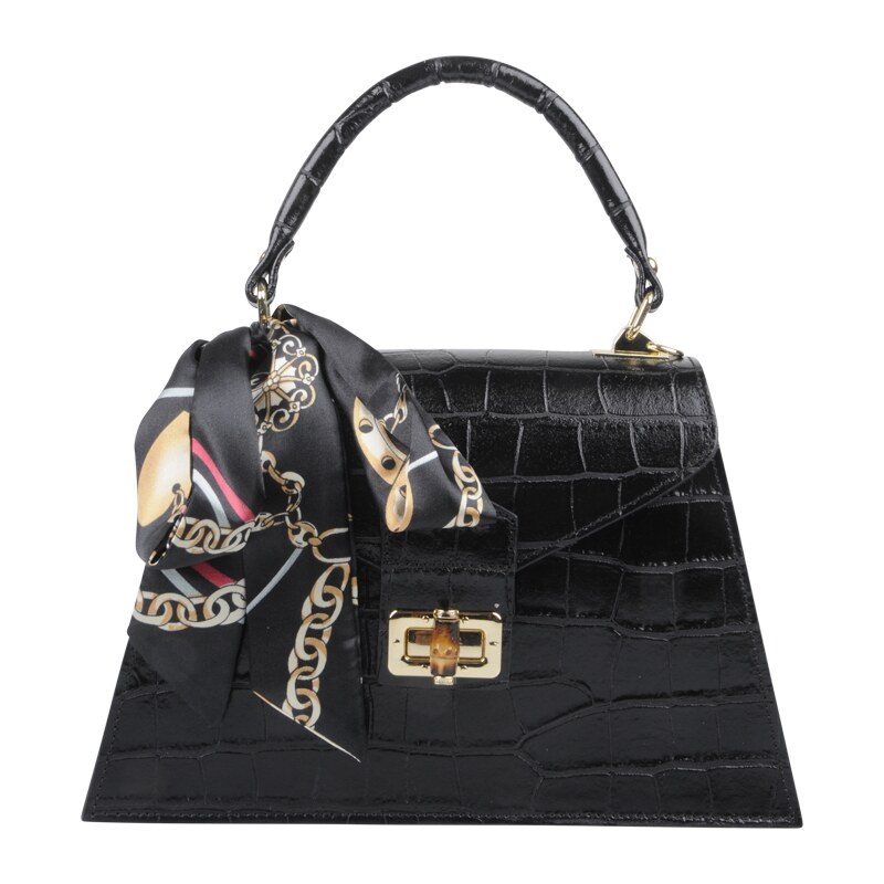 Čierna kožená talianska crossbody kabelka Flavia Cocco Nera 61078420