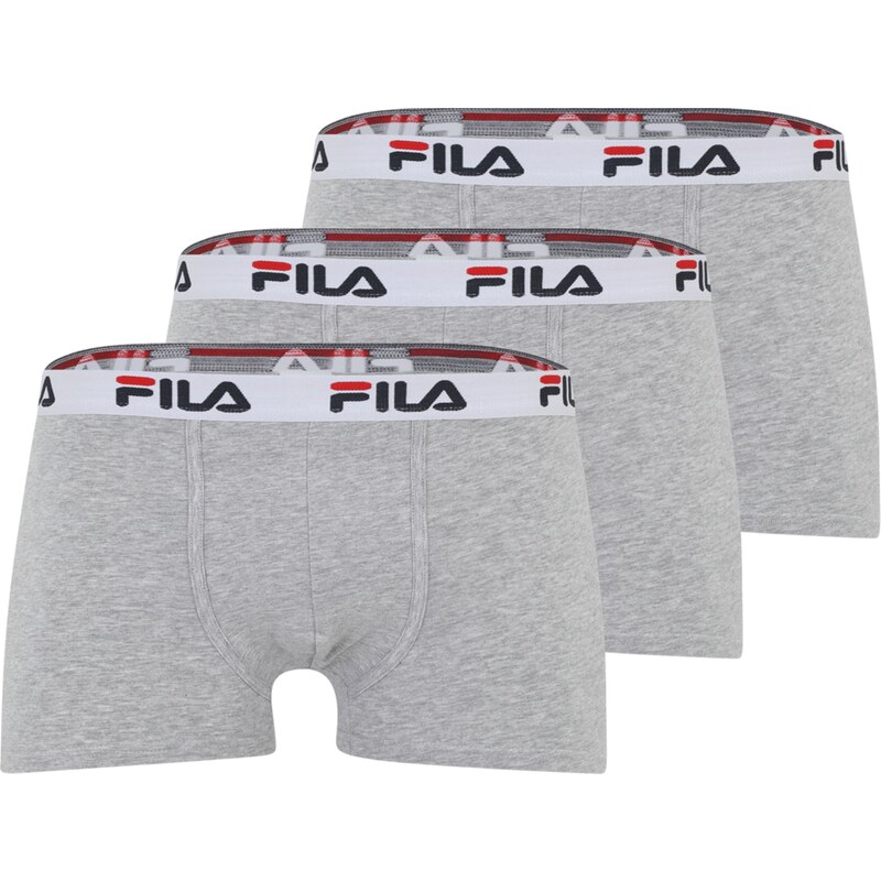 FILA Boxerky svetlosivá / sivá melírovaná / krvavo červená / čierna 61089893