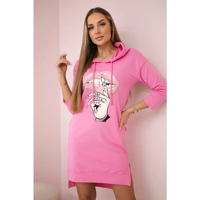 Šaty s dlhším chrbtom a farebnou khaki potlačou 64237602