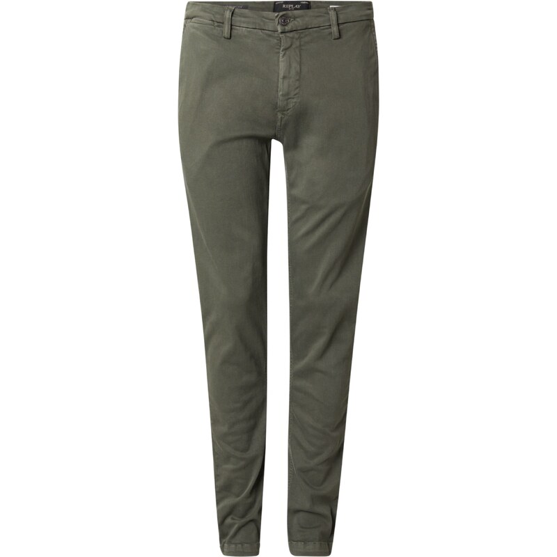 REPLAY Chino nohavice Zeumar tmavozelená 65175346