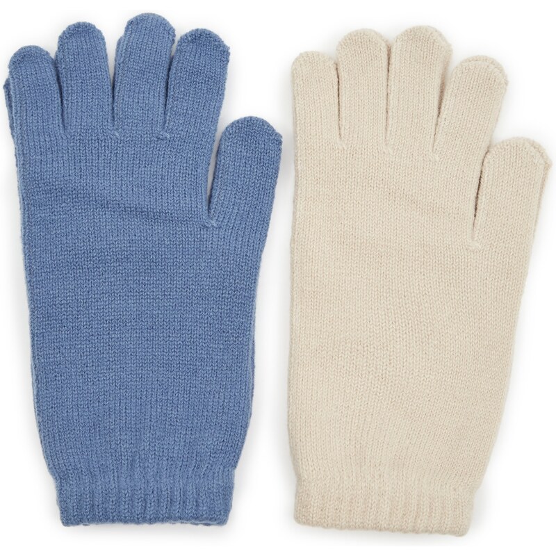 Beige and blue womens gloves 2 pcs ORSAY - Womens 64787335