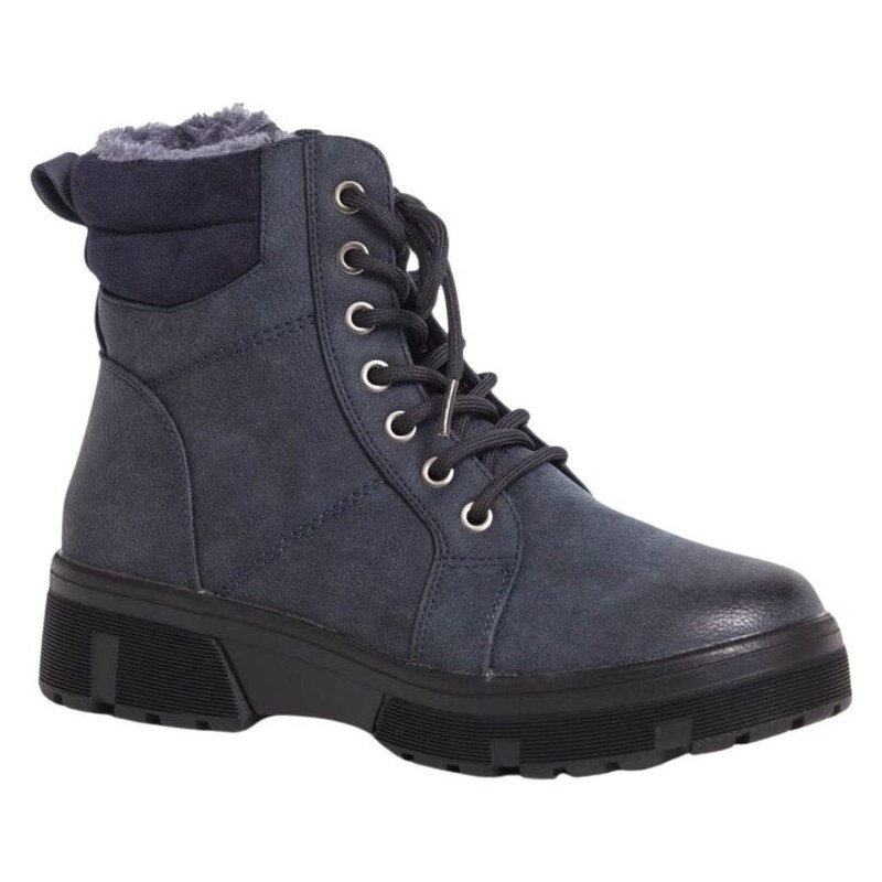 JUST MAZZONI Dámske zateplené tmavomodré členkové čižmy LAURA 61093496