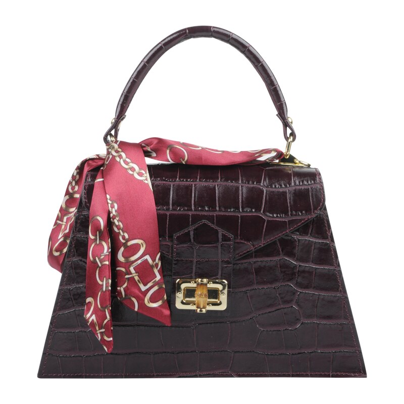 Bordo kožená talianska crossbody kabelka Flavia Cocco Bordo 61099588
