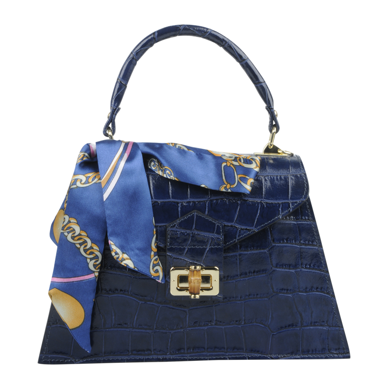 Modrá kožená talianska crossbody kabelka Flavia Cocco Blu NovaKabelka 61102428