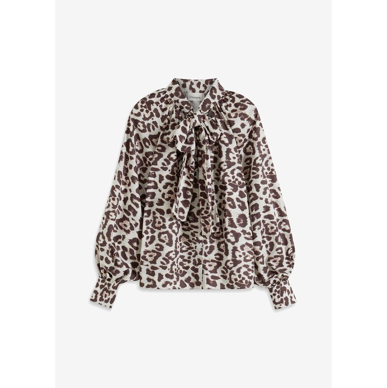 bonprix Blúzka s viazačkou, farba béžová 61108675