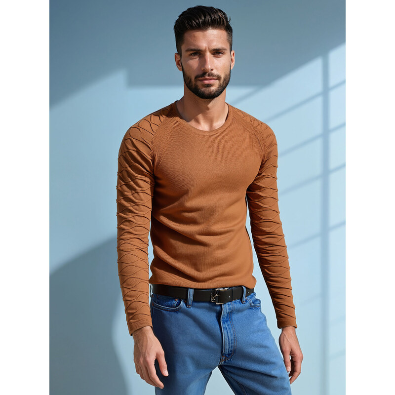 DStreet pánsky sveter kamelový 64663070