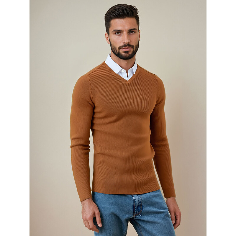 DStreet Pánsky sveter s výstrihom do V 64663071