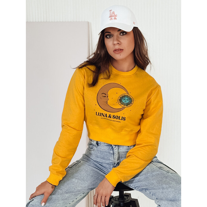DStreet Žltá crop mikina LUNA & SOLIS 64785035