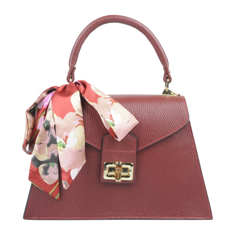 Červená kožená talianska crossbody kabelka Flavia Rossa Scura 61117655