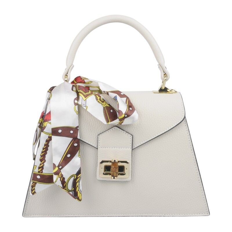 Biela kožená talianska crossbody kabelka Flavia Bianca NovaKabelka.sk 61117656