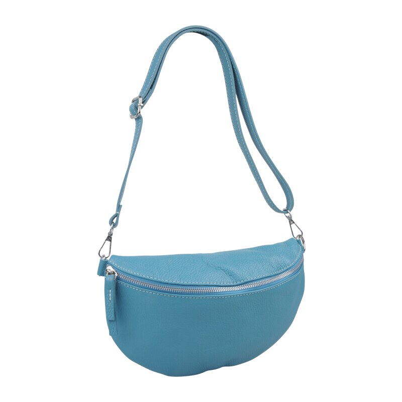 Tyrkysová kožená talianska crossbody kabelka Reni Grande Turchese 61117659