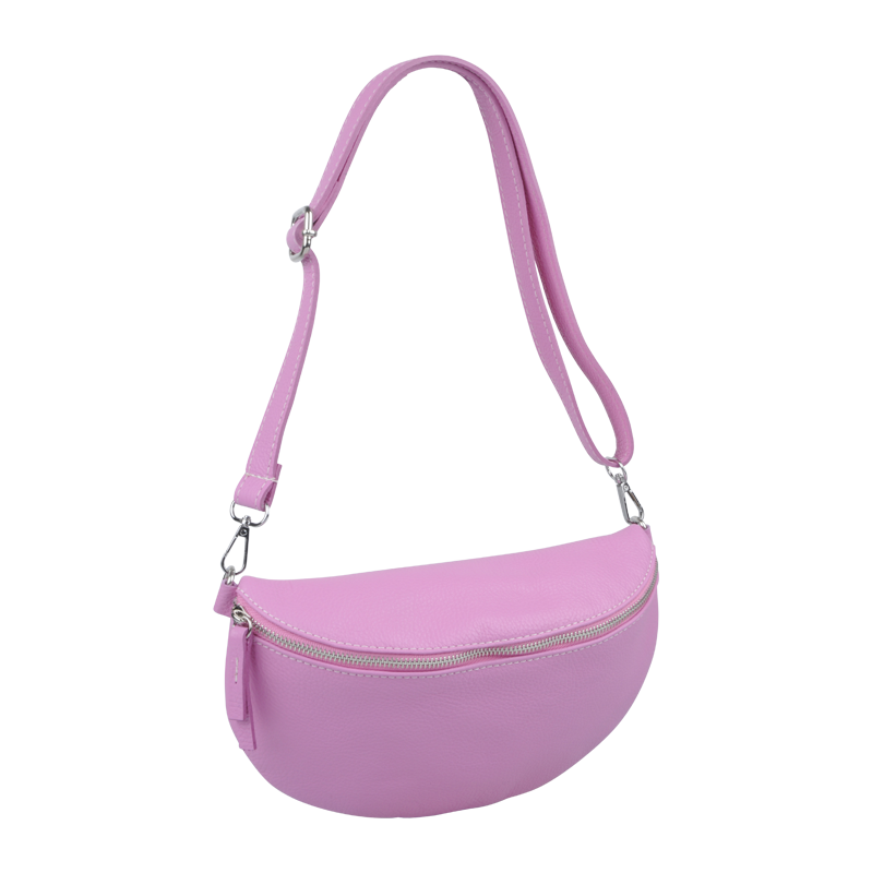 Ružová kožená talianska crossbody kabelka Reni Grande Flamingo 61127919