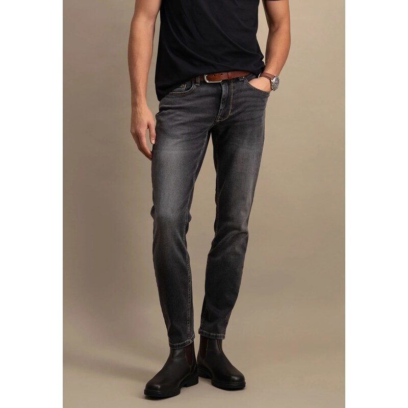 Pánske elastické antracitové džínsy FYNCH-HATTON modern fit 61817078