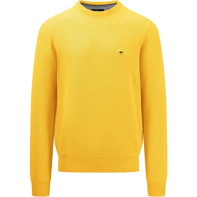 Pánsky žltý bavlnený pulóver so štruktúrou FYNCH-HATTON 61129155