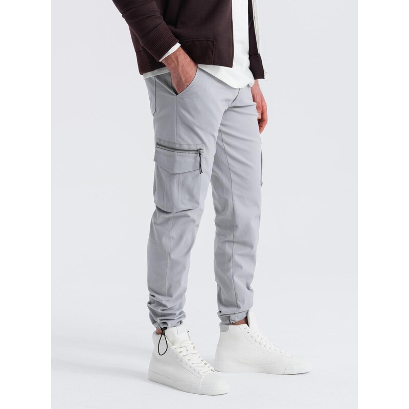 Ombre Mens STRAIGHT LEG cargo pants with triangle pocket pin - gray 58160459