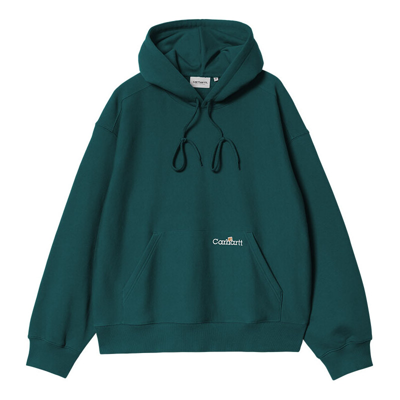Carhartt WIP Hooded Label Script Sweat Malachite 65401573