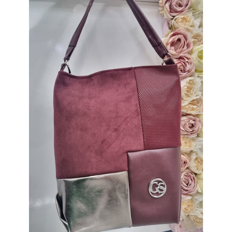 Katrins Fashion Bordová kabelka s crossbody ramienkom Grosso 61145219