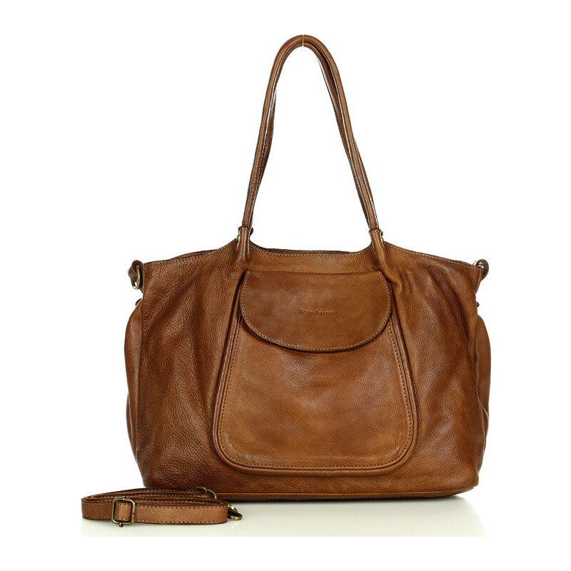 MARCO MAZZINI Kožená shopper taška | hnedá v86h 61146188