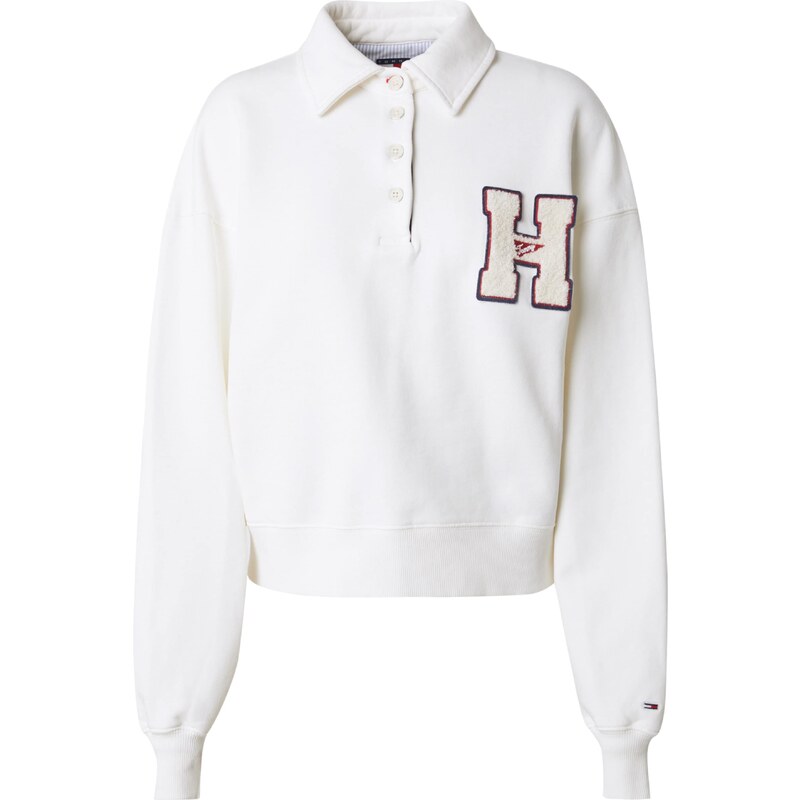 Tommy Jeans Mikina béžová / krémová / námornícka modrá / červená 61642232