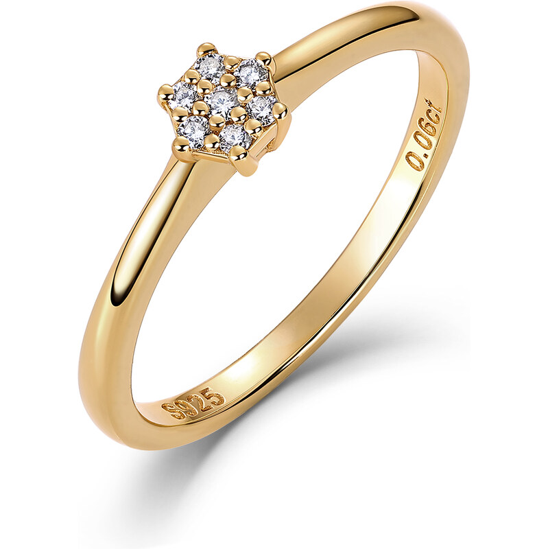 Olivie Zásnubný prsteň PRÍRODNÝ DIAMANT 0,06ct GOLD 9244 61173952