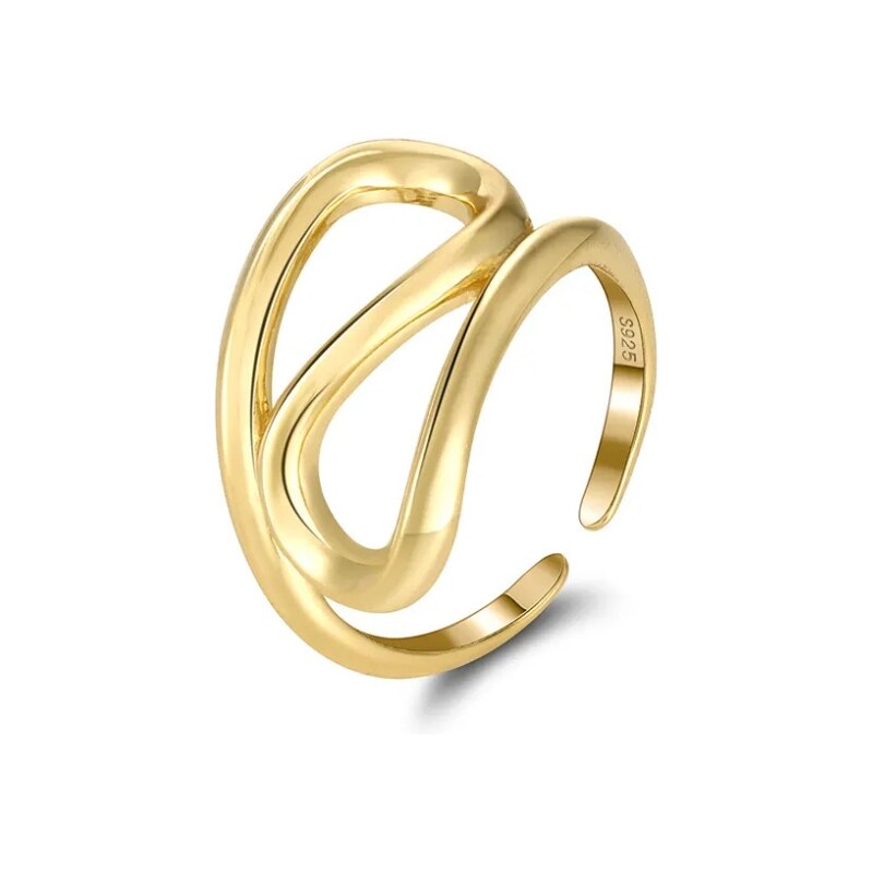 MAJYA Strieborný nastaviteľný prsteň CHRISTL pozlátený 11389 64582491