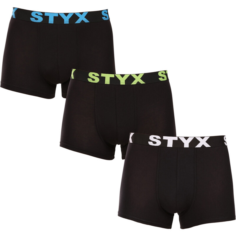 3PACK pánske boxerky Styx športová guma nadrozmer viacfarebné 30425501