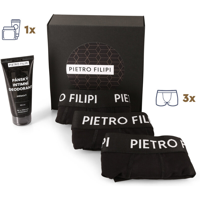 Pánska darčeková sada 3PACK boxerky a deodorant na intimné partie 61099661