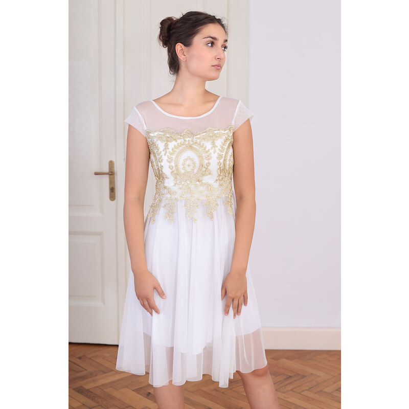 Glara Koktejlové šaty s čipkou 61221304