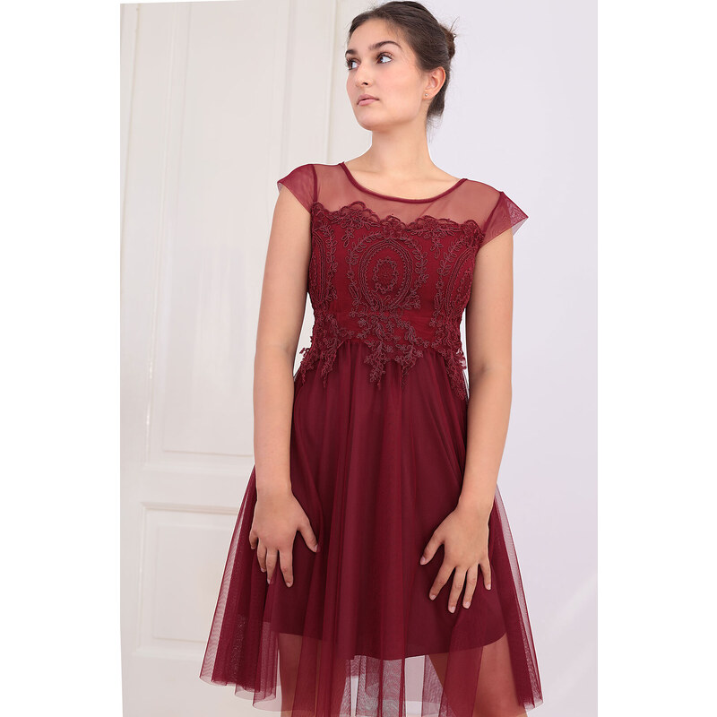 Glara Koktejlové šaty s čipkou 61221305