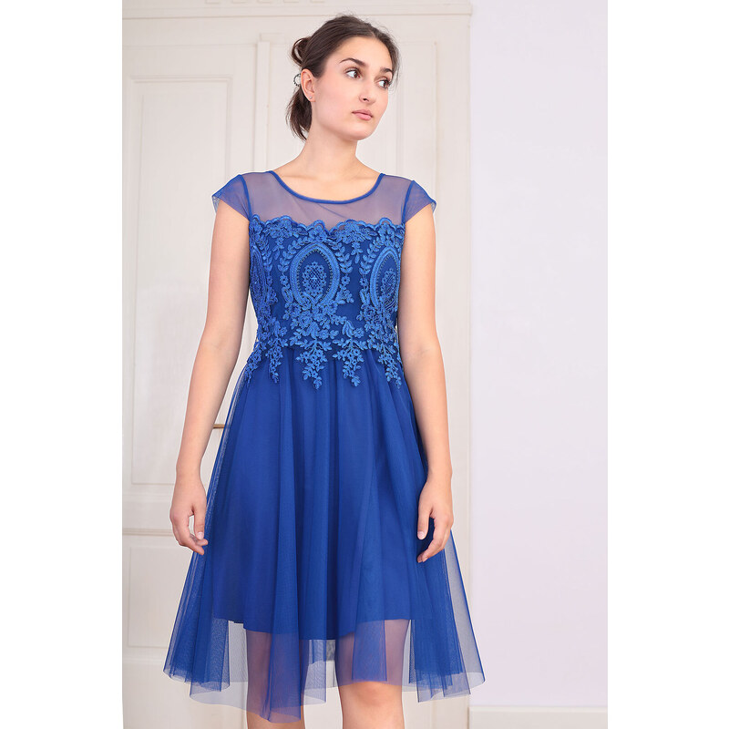 Glara Koktejlové šaty s čipkou 61221306