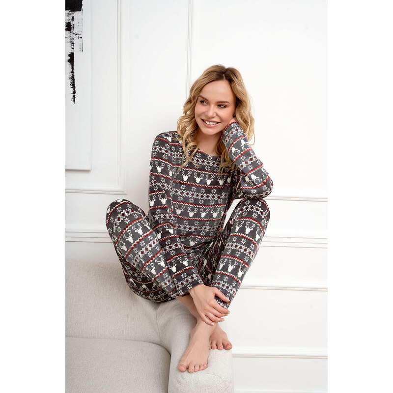 Italian Fashion Dámske domáce oblečenie Islandia grafitové, Farba 50492075