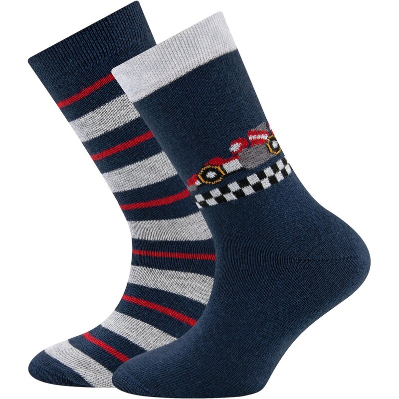 EWERS Ponožky Rennauto modrá / sivá melírovaná / čerešňová 61226443