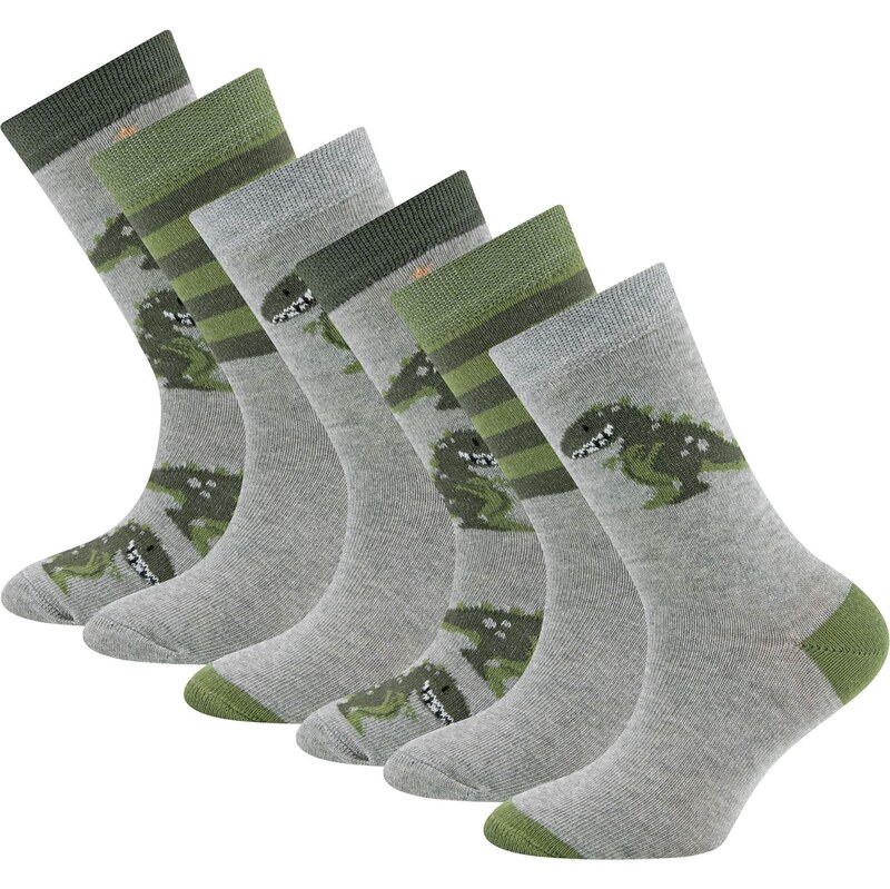 EWERS Ponožky Dino sivá / tmavozelená / šedobiela 61226438