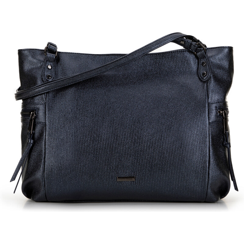 Wittchen Dámska shopperka z ekokože s lesklým povrchom modrá 99-4Y-712 66065893