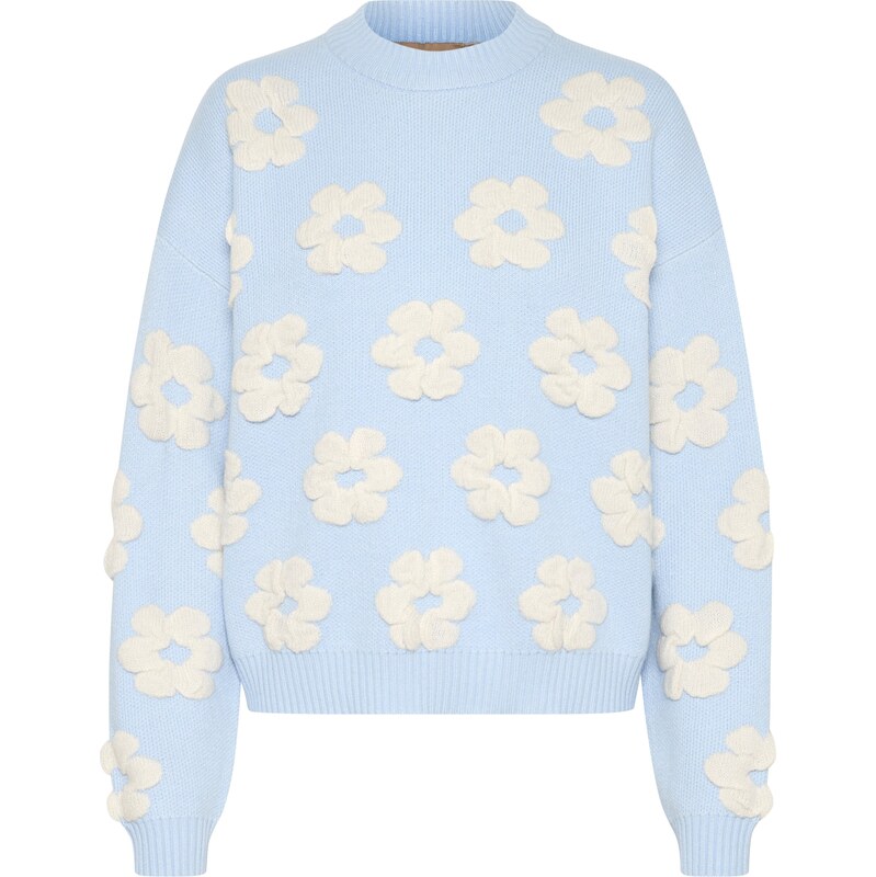 CULTURE Sveter CU Charla svetlomodrá / biela ako vlna 62541502