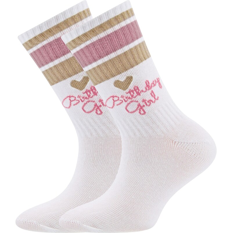 EWERS Ponožky Birthday Girl zlatá / rosé / biela 61947129
